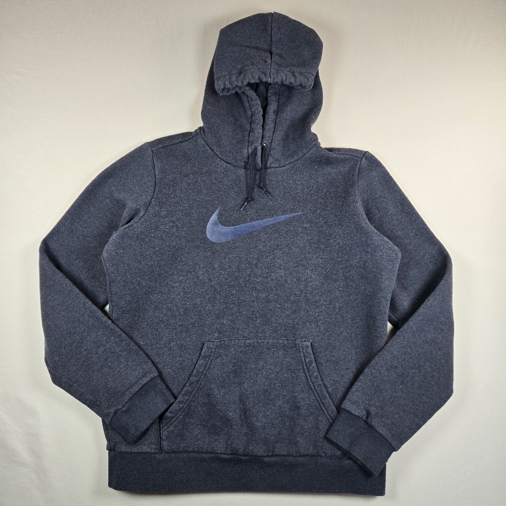 VINTAGE 2010 Retro Nike Center Swoosh Hoodie Pullover Gray Blue Size L